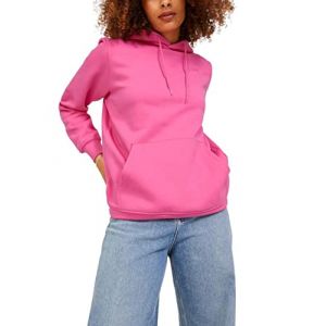Jack & Jones JXABBIE LS REL Every Brush Hood Noos Sweatshirt &agrave; Capuche, Carmine Rose/imprim&eacute; : Logo Jjxx Magenta, M Femme