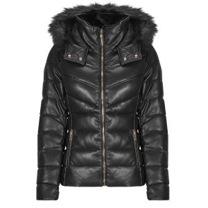 Morgan Doudoune simili cuir capuche noir femme - Taille 36