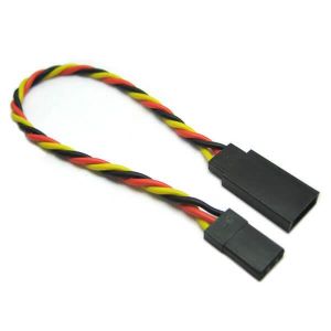 Etronix 10cm 22AWG (0.64mm diam - 0.326mm2 sect) Rallonge servo JR torsade