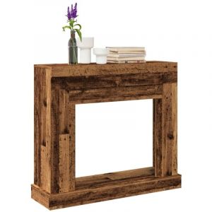 VidaXL Cadre de chemin&eacute;e vieux bois 100x30x87,5 cm bois d'ing&eacute;nierie
