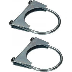 Kotarbau - Lot de 2 colliers de serrage pour tuyau d'échappement - 83 mm - Pour montage d'antennes, de tuyaux, de mâts - Collier de serrage universel