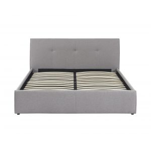 Lit coffre SEGURO tissu gris chin&eacute; 160x200