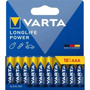 Varta Piles AAA - Longlife Power - Alcalines - Lot de 10 - Made in Germany
