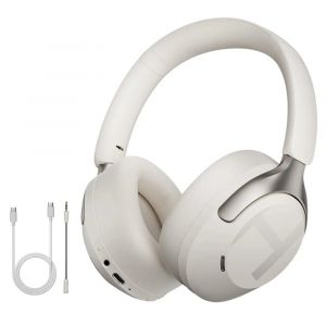 Casque sans fil Bluetooth 6.0, r&eacute;duction de bruit 50 dB, audio spatial 3D, LDAC - Blanc
