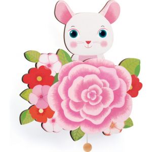 Image de Djeco Boîte à musique murale Souris fleur rose
