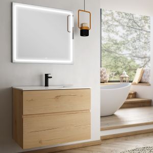 Cosyneo - Meuble de salle de bain - MIG et miroir Led VELDI - 100cm