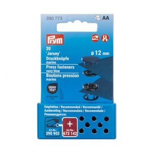 Prym 390773 Boutons pression en jersey 12 mm Compatible avec Vario Creative Tool Bleu marine