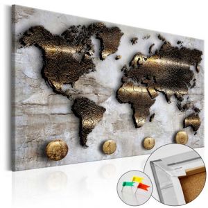 Artgeist Tableau en liège - Golden Journey [Cork Map] 120x80
