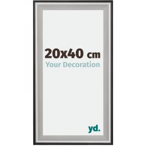 Your Decoration - 20x40 cm - Cadres en Bois avec Verre Plexiglas - Anti-Reflet - Excellente Qualité - Noir Argent Poli - Cadre Decoration Murale - Birmingham,