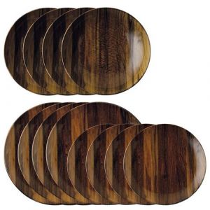 SAMBONET ARTHUR KRUPP Jeu de 12 Assiettes Wood Essence