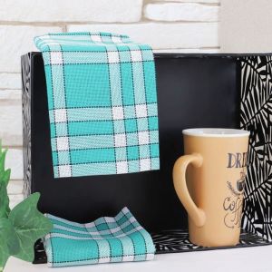 Linandelle Lot de serviettes de table carreaux vichy normand vert NELLY