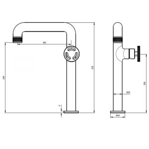 Essebagno Factory mitigeur lavabo haut noir