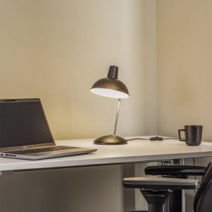 Lindby - Lampe &agrave; poser 'Jamelia' en m&eacute;tal pour salon & salle &agrave; manger - noir mat