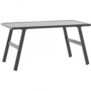 Image de VidaXL Table basse de jardin noir 90x45x35 cm acier enduit de poudre, table de jardin, table de patio, meuble de patio, table d'ext&eacute;rieur