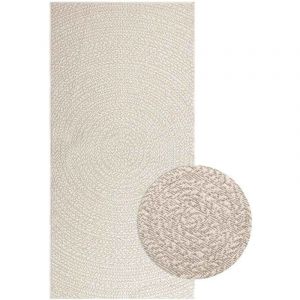 VidaXL Tapis zizur crème 100x200 cm aspect de jute intérieur extérieur