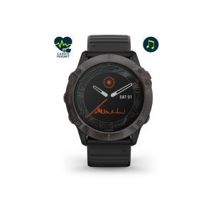 Image de Garmin Montre gps fenix 6x pro solar titane carbon gray dlc avec bracelet noir