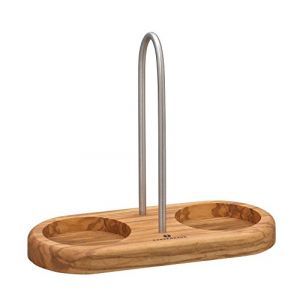 Zassenhaus Moulin &agrave; Soucoupe avec poign&eacute;e en Bois d`olivier, Acier Inoxydable, Marron - 0000036060