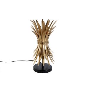 Qazqa Wesley - Lampe de table - 1 lumière - ø 22 cm - Noir et Or - Art Deco - éclairage intérieur - Salon i Chambre i Cuisine i Salle à manger
