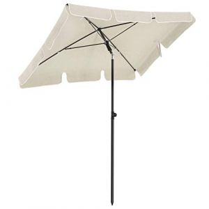 Image de Songmics Parasol de Balcon rectangulaire 2 x 1,25 m, Protection UPF 50+, Ombrelle, Toile avec revêtement en PA, Sac de Transport, terrasse, Jardin, sans Socle, Beige GPU025M01