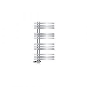 ECD Germany Radiateur de salle de bain 500 x 1000 mm sèche-serviettes chrome avec kit de montage mural + thermostat universel