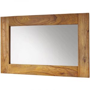 Massivmoebel24 - Miroir horizontal 110x70cm - Bois de Sheesham/Palissandre huilé (Marron) - nature brown 841