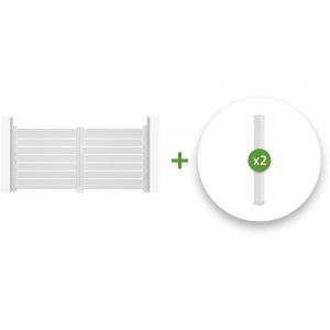 Casanoov - Pack portail battant vogel 300x140cm + 2 poteaux eifel H.166cm Blanc