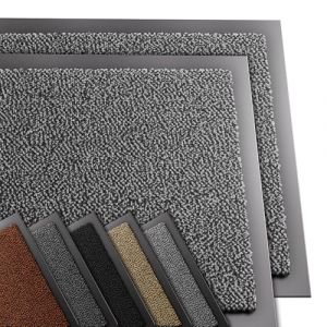 Vounot Lot de 2 Tapis de Porte Paillasson d'Entree Interieur et Extérieur Tapis Antidérapant et Anti-Poussière Tapis d’entrée Imperméable Lavable 60x90cm Anthracite