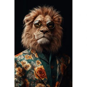 Ceanothe Tableau sur toile lion styl&eacute; 45x65 cm - Impression sur Toile Murale D&eacute;corative - Image imprim&eacute;e en HD sur Toile - Toile sur Ch&acirc;ssis en Bois FSC