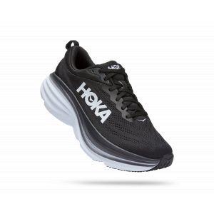Hoka Bondi 8 Chaussures pour Homme en Black/White Taille 44 2/3 | Route