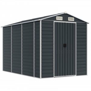 VidaXL Abri de jardin anthracite 191x300x198 cm acier galvanis&eacute;