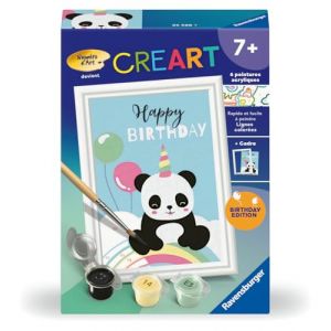 Ravensburger CreArt Kids 8x12 cm - Numéro d'art - Happy Birthday - Kit de Peinture par numéros - Anniversaire - Dès 7 Ans - 25588