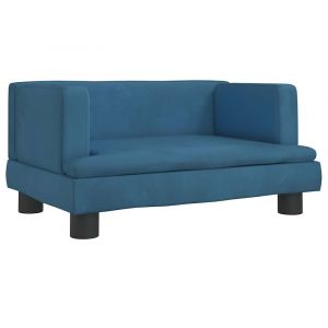 Lit pour chien panier canapé confortable 60 x 40 x 30 cm velours Bleu 02_0042726