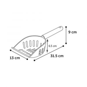 Pelle à litière Mina 32 x 13 x 9 cm bambou mélamine pour chat