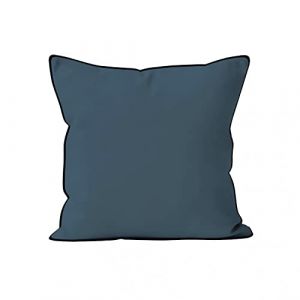 Soleil d'Ocre Bohème Coussin Microfibre lavée, Bleu Canard, 60x60 cm