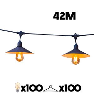 Guirlande lumineuse VINTY LIGHT CONNECTABLE Noir Acier 42M