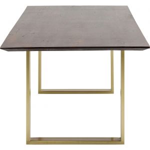 Image de Kare Design Table Symphony noyer laiton 200x100cm