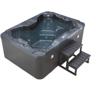 Image de Habitat et Jardin Spa LED Haïti 4 places - 210 x 152 x 78 cm - Gris