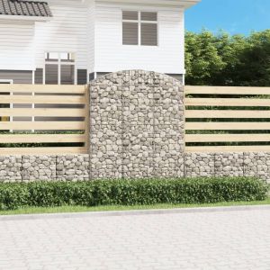 Image de VidaXL Panier de gabions arqué 150x50x180/200 cm Fer galvanisé