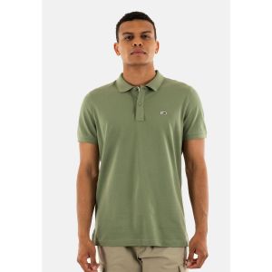 Tommy Jeans TJM Slim Placket Polo EXT S/S Polo Homme, Green (Aruba Green), XXL