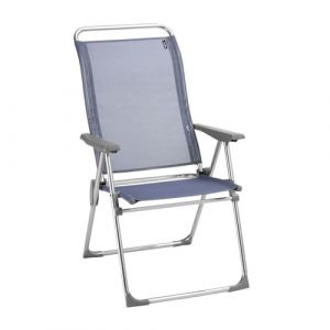 Fauteuil pliant multi-positions en aluminium bleu L67xl63xH111