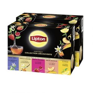 Lipton Coffret D&eacute;couverte Th&eacute;s Noirs, Assortiment de Th&eacute; Noirs, 2x50 sachets, 100 Sachets Pyramid