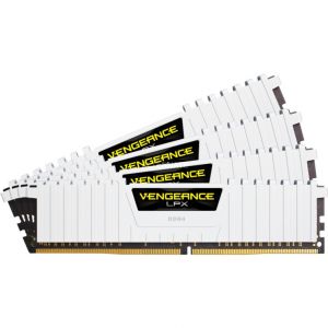 Image de Corsair CMK32GX4M4A2666C16W - Barrette m&eacute;moire Vengeance LPX 32 Go (4x 8 Go) DDR4 2666 MHz CL16