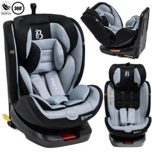 BEBELISSIMO - Siège auto Isofix - pivotant 360 ° - 40-150cm - 0-36kg - i-size EOLE - gris/noir
