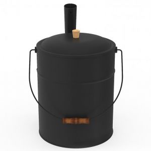 Idmarket Seau à cendres 15 L avec pelle et couvercle