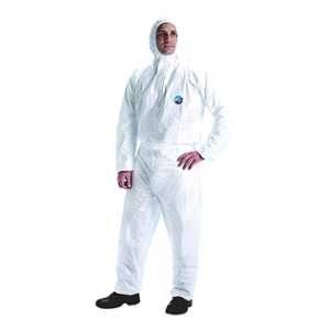 DuPont Tyvek 400 Dual | V&ecirc;tement de Protection Chimique Cat&eacute;gorie III Type 5 et 6 | Devant en Tyvek |Dos en SMS | Blanc | Taille XXL