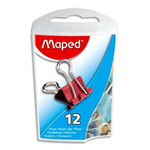 Maped Pinces clip - largeur 15mm - coloris assortis - Boite de 12