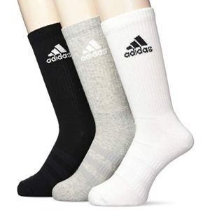 Adidas Cushion Crew 3 Pair - Medium Grey Heathereather / Medium Grey Heathereather / Black - Taille XL