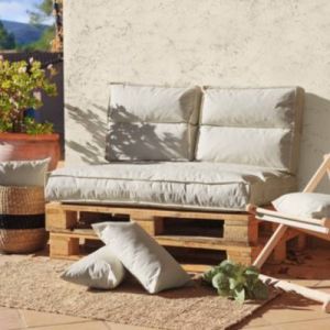 Image de Dossier coussin palette recycl&eacute; VA Ecru