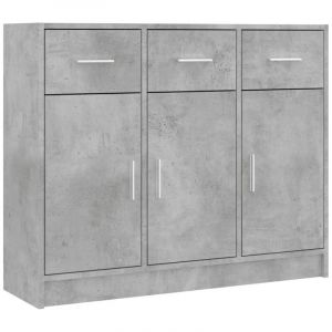 VidaXL Buffet gris b&eacute;ton 91x28x75 cm bois d'ing&eacute;nierie