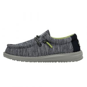 Dude Hey Wally Youth Stretch MOC Toe Shoes, Bleu Marine, 32 EU